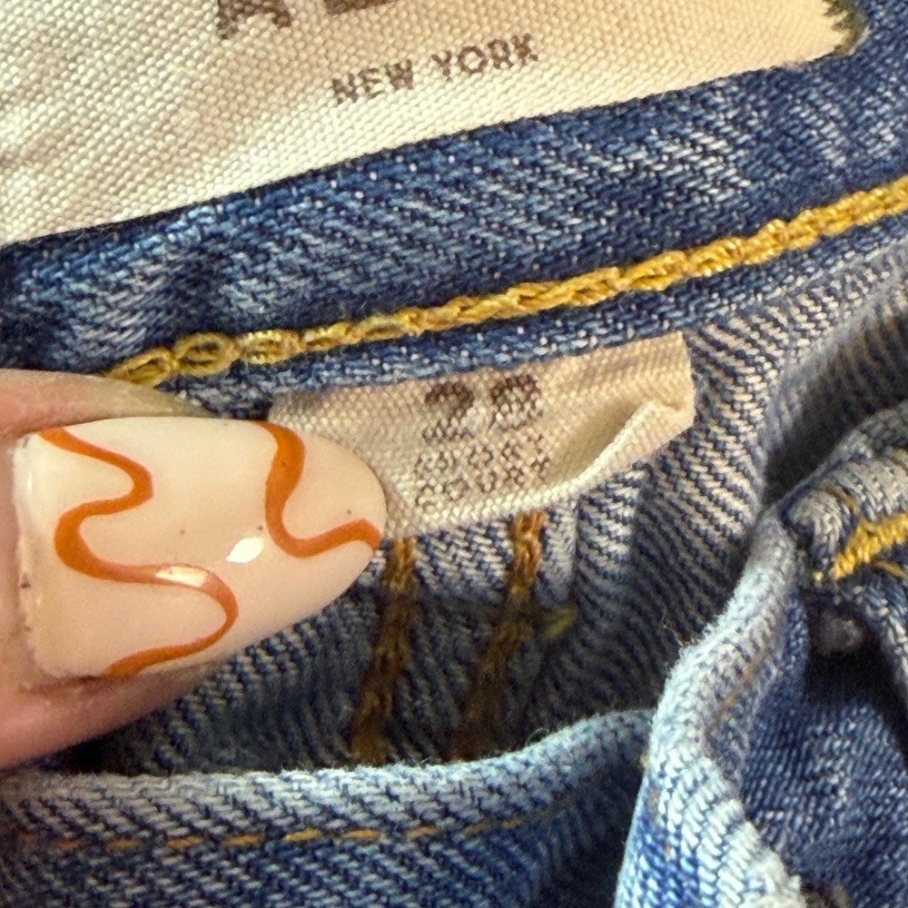 AE77 New York Wide Leg Light Wash Organic Cotton Jeans Size 28 Short - Picture 10 of 14